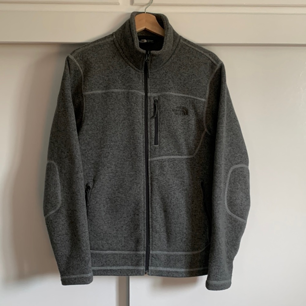The North Face gray sweater fleece jacket, men’s small